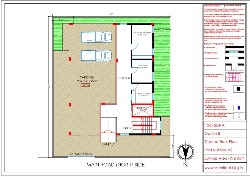 Dr.Kalyan pawar - Nanded Maharastra - Hospital Cum Residence-Ground Floor Plan