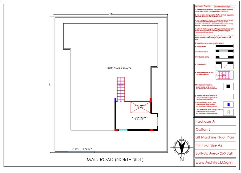 Dr.Kalyan pawar - Nanded Maharastra - Hospital Cum Residence-Lift Machine Floor Plan