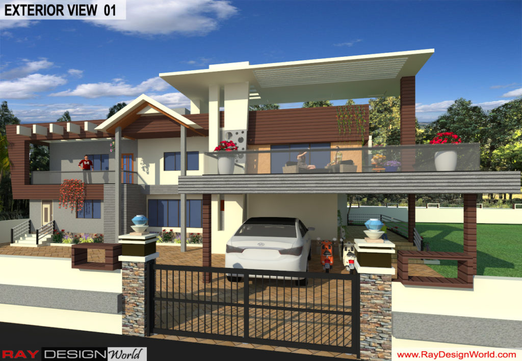 Mr. Amit Agrawal - Maihar MP- Bungalow - 3d Exterior View -01