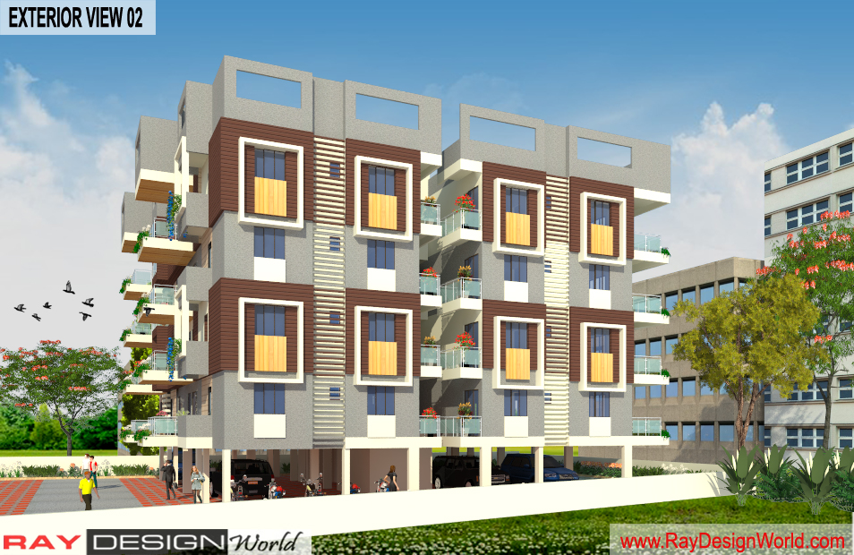 Mr.Bichitra Patnaik - Ramanagar Odisha - Apartment - 3d Exterior View 02