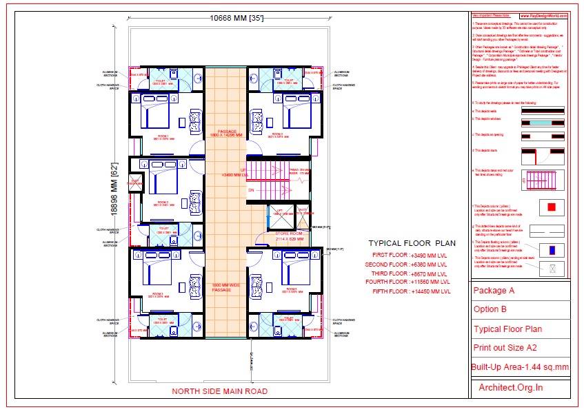 Mr.Kuldeep Singh-Lucknow UttarPradesh-Guest House-Typical first to fifth floor plan