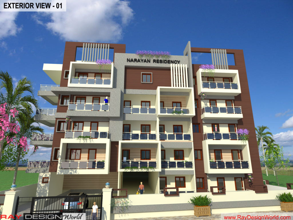 Mr.Bikas Poddar -Bhagalpur Bihar- Apartment -3d Exterior View-01