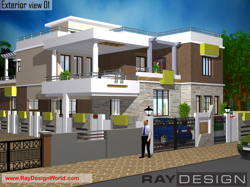 Bungalow Exterior Design view 01 - Nawanshahr Punjab - Mr. Bharat Jyoti Kundra