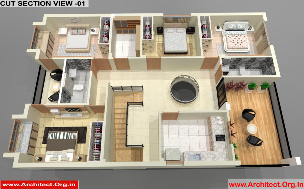 Mr.Abhay Kumar singh-Azamgarh UP-First-Floor-Plan-3d cut section View-02